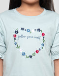 LITTLE M FLOWER WITH LACE 2 KAOS ANAK PEREMPUAN