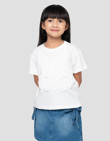 LITTLE M CHERRY APLIKASI KAOS ANAK PEREMPUAN