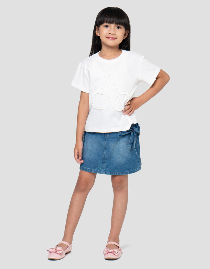 LITTLE M CHERRY APLIKASI KAOS ANAK PEREMPUAN