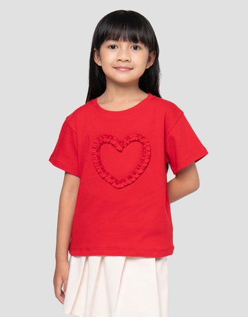 LITTLE M PITA APLIKASI KAOS ANAK PEREMPUAN