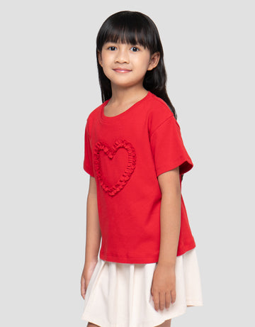 LITTLE M PITA APLIKASI KAOS ANAK PEREMPUAN