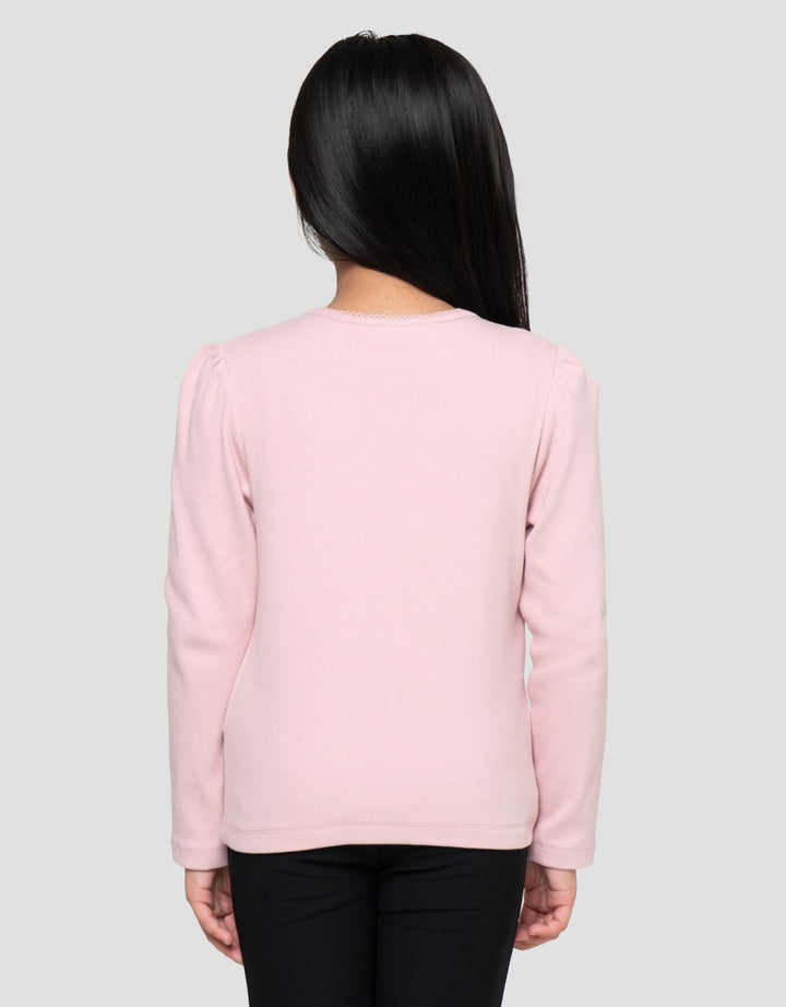 LITTLE M RIB BORDIR CHERRY KAOS ANAK PEREMPUAN