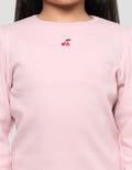 LITTLE M RIB BORDIR CHERRY KAOS ANAK PEREMPUAN