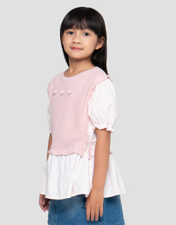 LITTLE M 2IN1 RAJUT BLOUSE ANAK PEREMPUAN