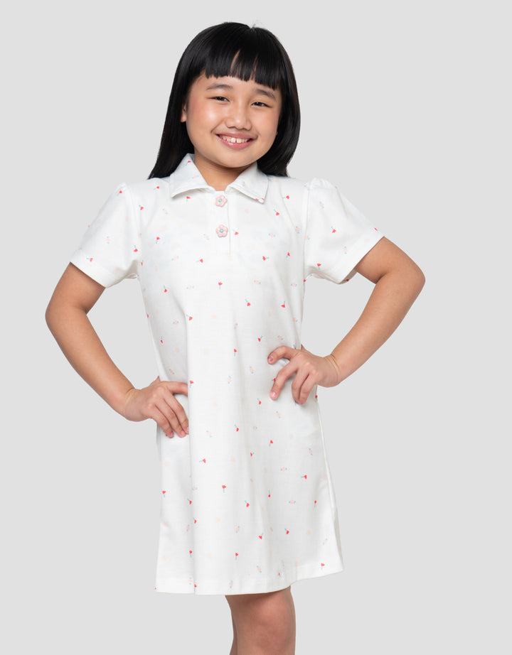 LITTLE M FLOWER MIDI DRESS POLO ANAK PEREMPUAN