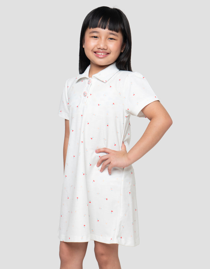 LITTLE M FLOWER MIDI DRESS POLO ANAK PEREMPUAN