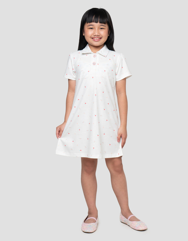 LITTLE M FLOWER MIDI DRESS POLO ANAK PEREMPUAN