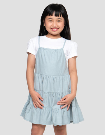 LITTLE M 2 PCS KNIT TIER DRESS ANAK PEREMPUAN