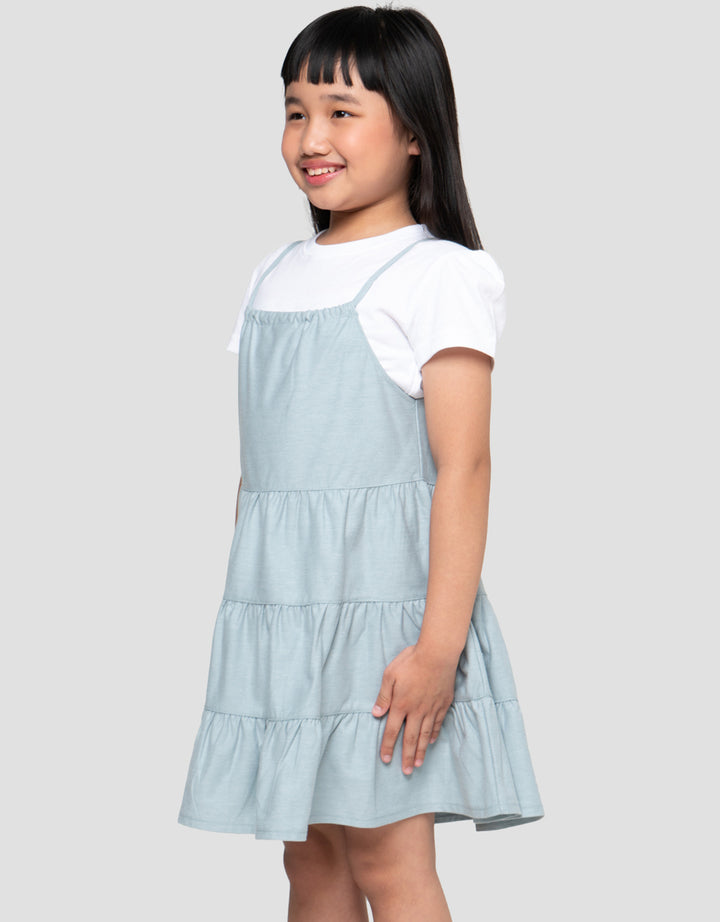 LITTLE M 2 PCS KNIT TIER DRESS ANAK PEREMPUAN