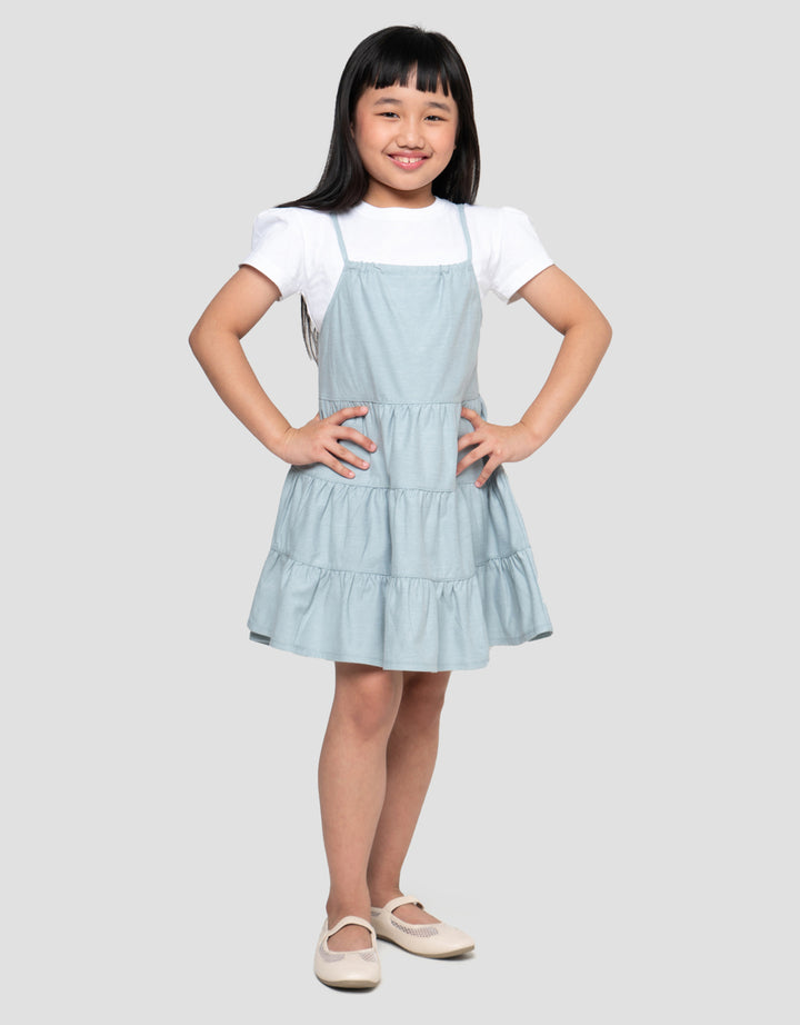 LITTLE M 2 PCS KNIT TIER DRESS ANAK PEREMPUAN