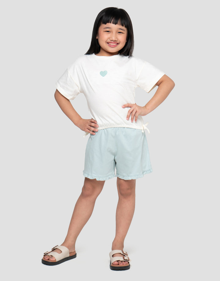 LITTLE M FRILL HEART PAKAIAN SETELAN ANAK PEREMPUAN
