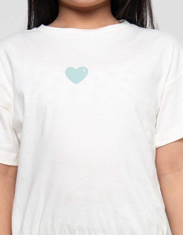 LITTLE M FRILL HEART PAKAIAN SETELAN ANAK PEREMPUAN