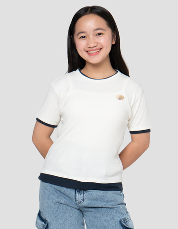 NEVADA RIB BORDIR BEAR KAOS ANAK PEREMPUAN