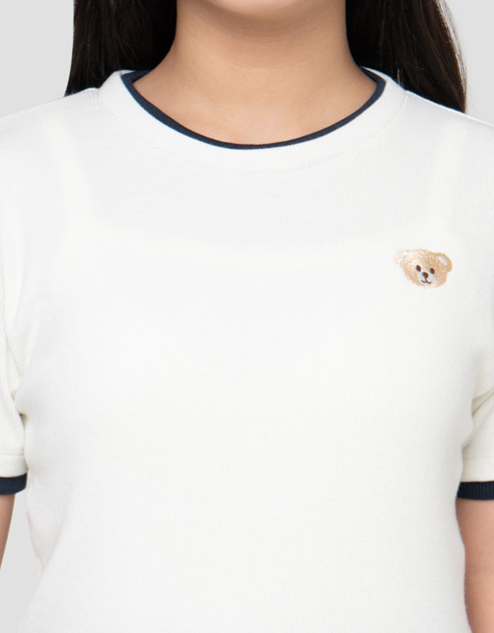 NEVADA RIB BORDIR BEAR KAOS ANAK PEREMPUAN