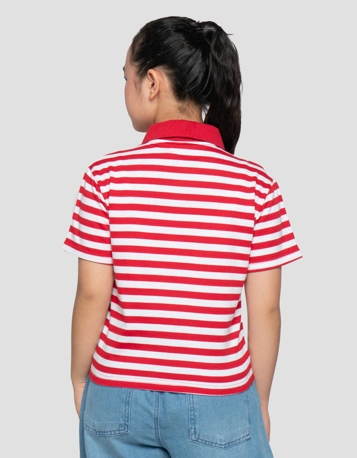 NEVADA STRIPE PRINT KAOS POLO ANAK PEREMPUAN