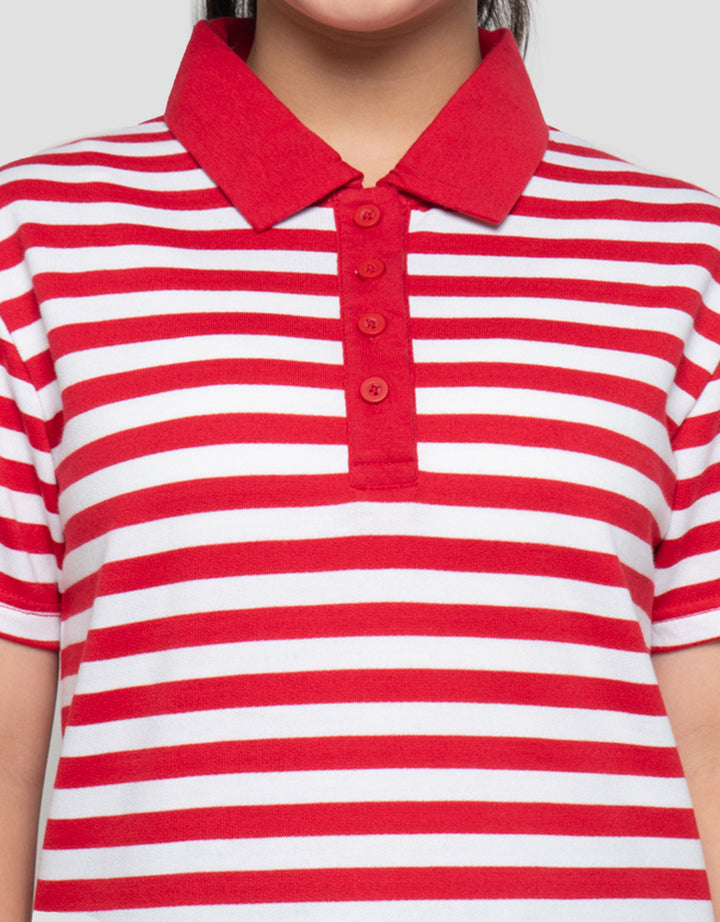 NEVADA STRIPE PRINT KAOS POLO ANAK PEREMPUAN