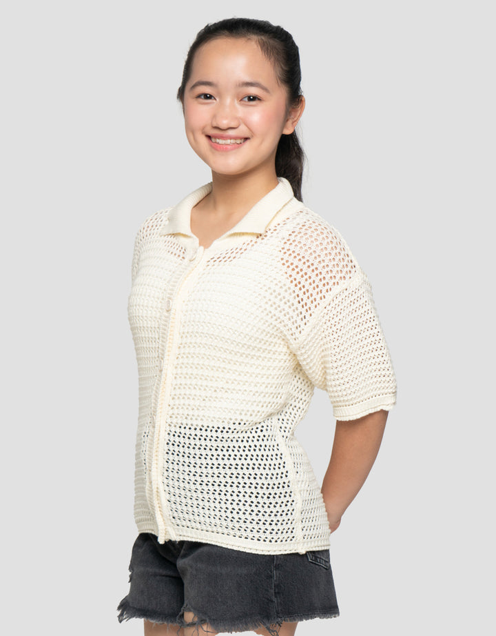 NEVADA COLLAR LENGAN PENDEK CARDIGAN ANAK PEREMPUAN