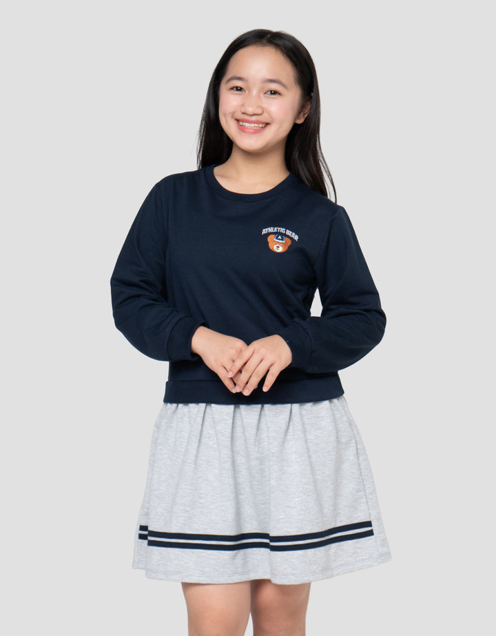 NEVADA BORDIR BEAR 2 MIDI DRESS ANAK PEREMPUAN