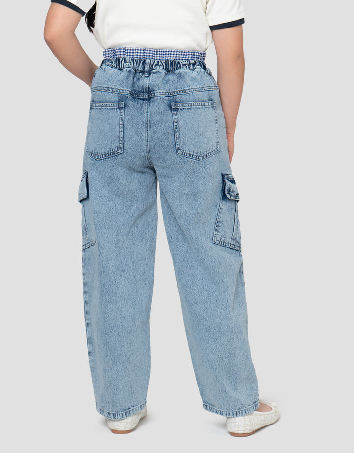 NEVADA BARREL FIT WITH WOVEN WAIST CELANA JEANS ANAK PEREMPUAN