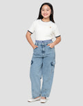 NEVADA BARREL FIT WITH WOVEN WAIST CELANA JEANS ANAK PEREMPUAN