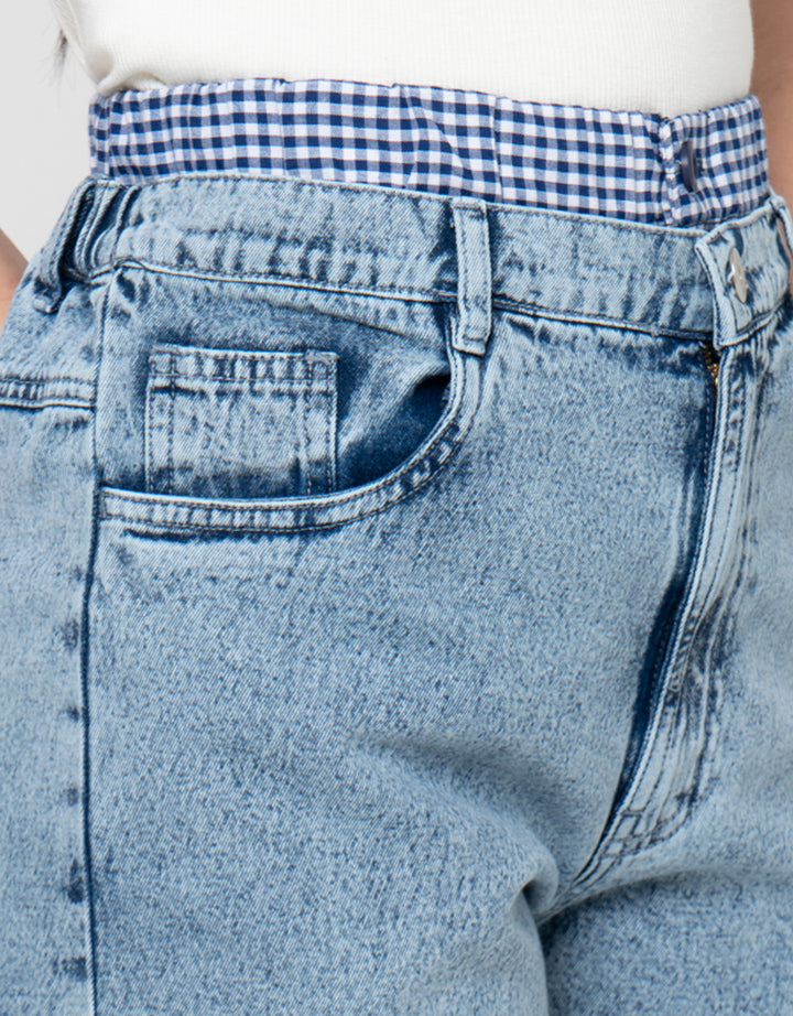 NEVADA BARREL FIT WITH WOVEN WAIST CELANA JEANS ANAK PEREMPUAN