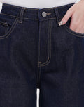 Connexion Wide Leg Full Length W/ Whisker Celana Jeans Wanita