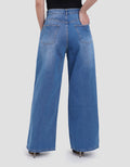 Connexion Wide Leg Full Length W/ Whisker Celana Jeans Wanita