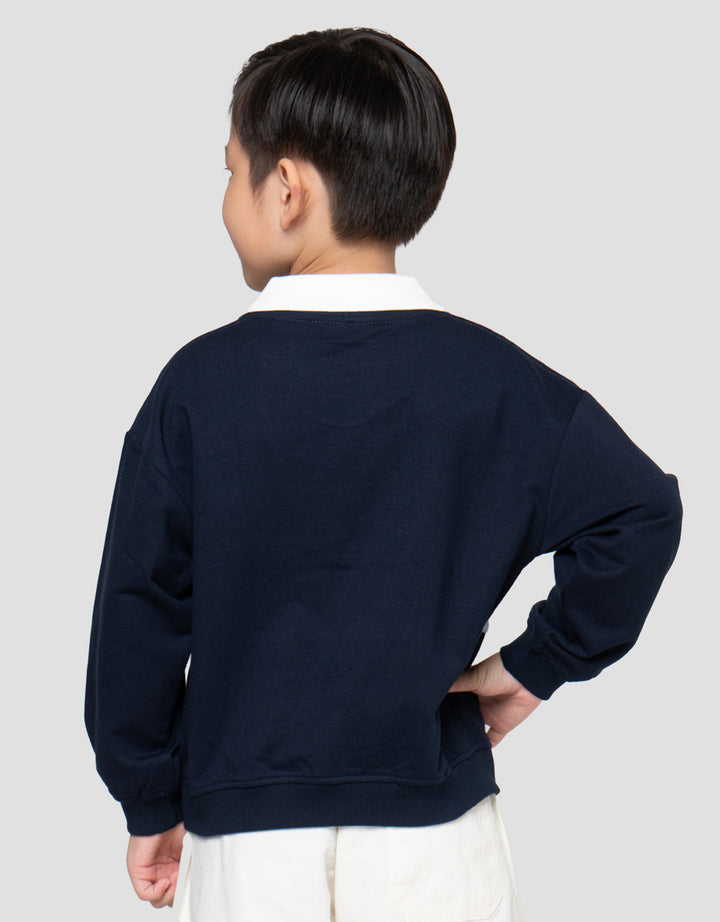 Little M Kerah Cut Sewn Sweater Oversize Anak Laki-laki