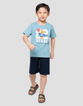 Little M Bears Basketball Print Pakaian Setelan Anak Laki-laki