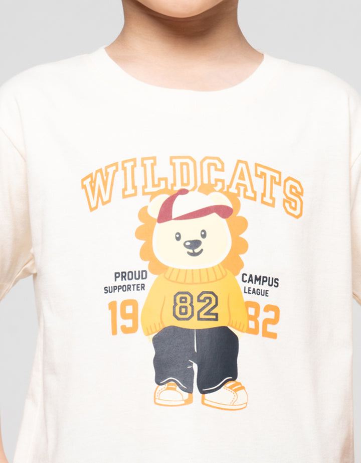 Little M Wildcats Lion Print Pakaian Setelan Anak Laki-laki