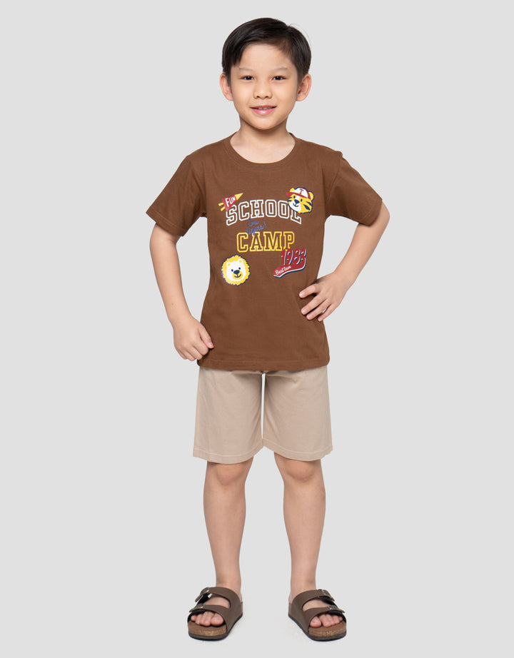 Little M School Champ Tiger Print Pakaian Setelan Anak Laki-laki