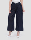 Connexion Mid Rise Crop Back Elastic Kulot Jeans Wanita