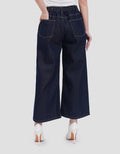 Connexion Mid Rise Crop Back Elastic Kulot Jeans Wanita