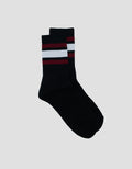 COLE 1PK QUARTER SPORT BLACK BASED STRIPE KAUS KAKI PRIA