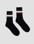 COLE 1PK QUARTER SPORT BLACK BASED STRIPE KAUS KAKI PRIA