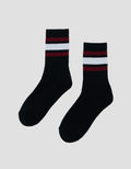 COLE 1PK QUARTER SPORT BLACK BASED STRIPE KAUS KAKI PRIA