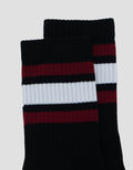 COLE 1PK QUARTER SPORT BLACK BASED STRIPE KAUS KAKI PRIA
