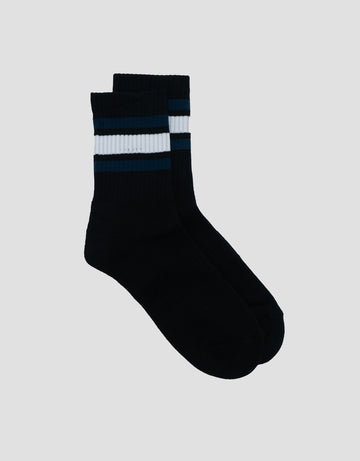 COLE 1PK QUARTER SPORT BLACK BASED STRIPE KAUS KAKI PRIA