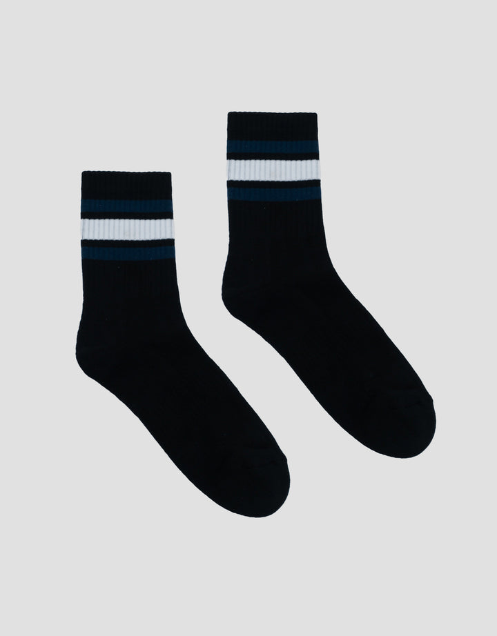 COLE 1PK QUARTER SPORT BLACK BASED STRIPE KAUS KAKI PRIA