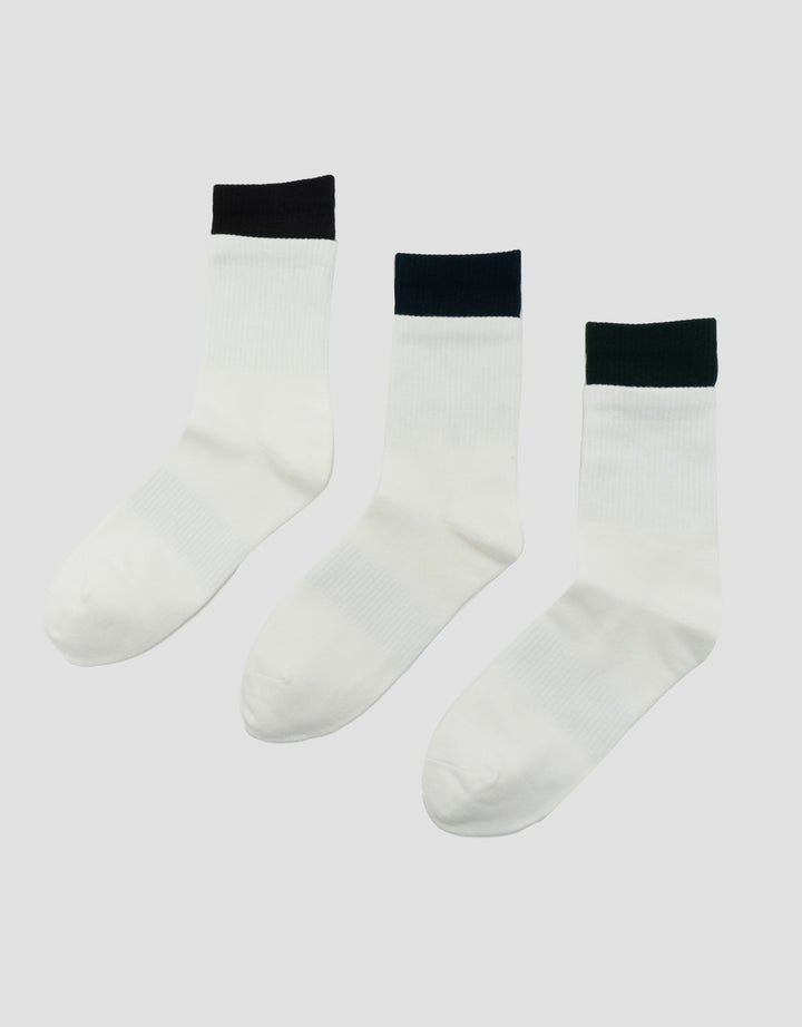 COLE 3PK QUARTER CASUAL DOUBLE LAYER SOLID KAUS KAKI PRIA