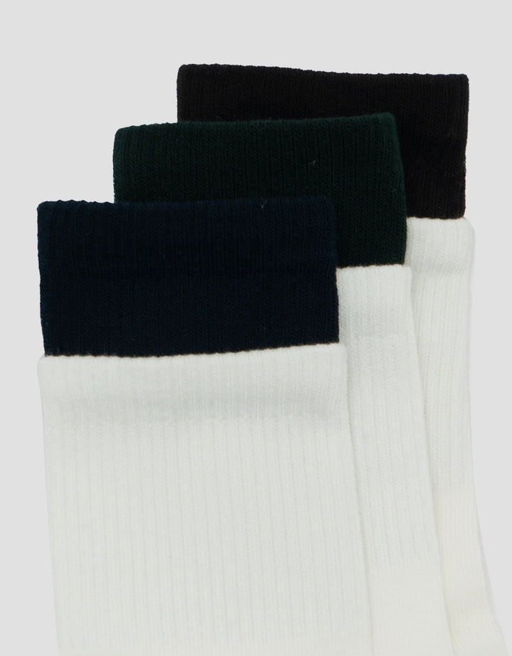 COLE 3PK QUARTER CASUAL DOUBLE LAYER SOLID KAUS KAKI PRIA