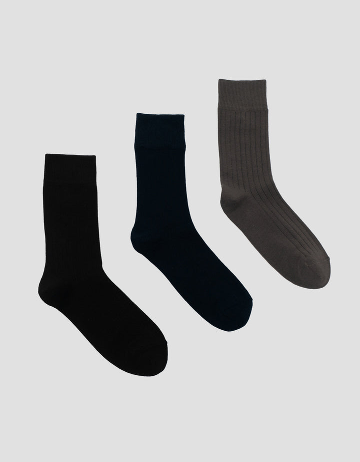 COLE 3PK QUARTER CASUAL SOLID RIB KAUS KAKI PRIA