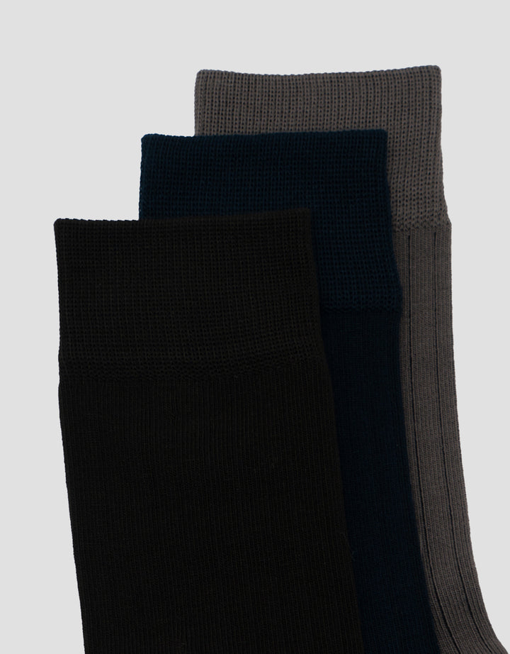COLE 3PK QUARTER CASUAL SOLID RIB KAUS KAKI PRIA