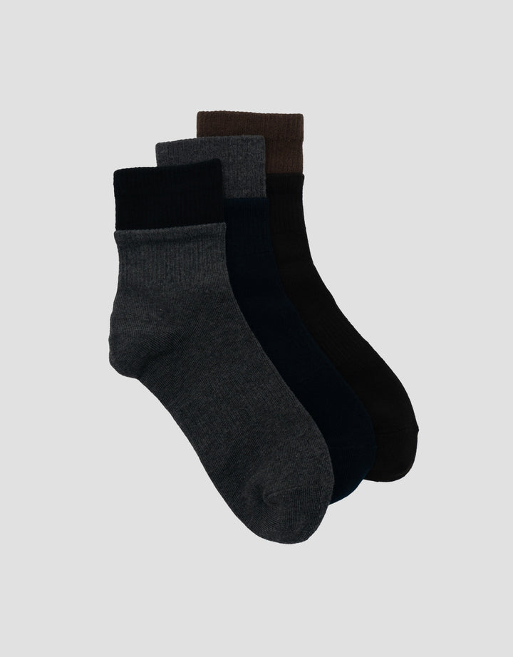 COLE 3PK ANKLE CASUAL DOUBLE LAYER KAUS KAKI PRIA