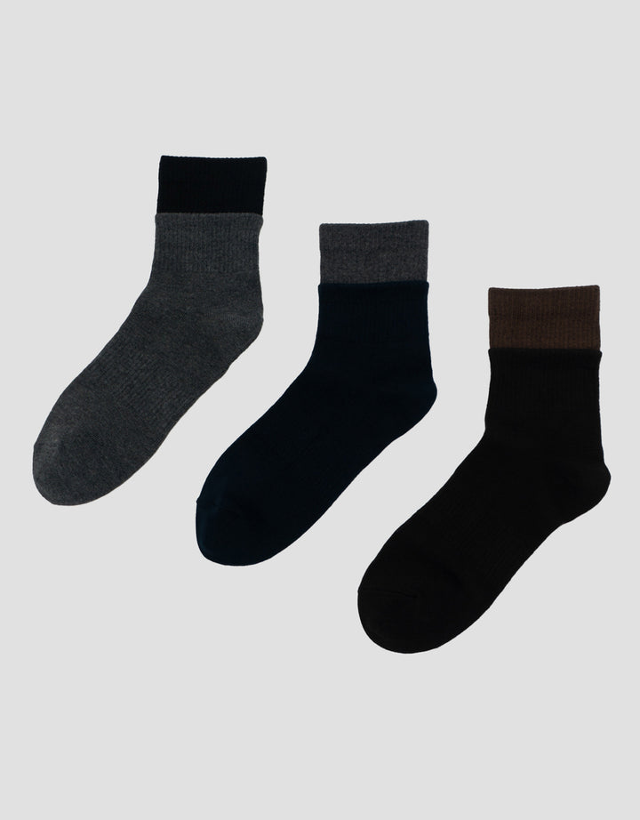 COLE 3PK ANKLE CASUAL DOUBLE LAYER KAUS KAKI PRIA