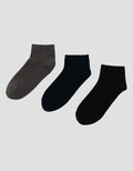 COLE 3PK ANKLE CASUAL SOLID RIB KAUS KAKI PRIA