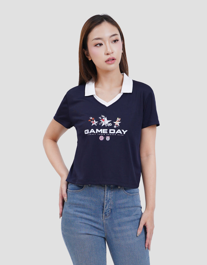 Nevada V-Neck Polymesh Looney Tunes Kaos Wanita