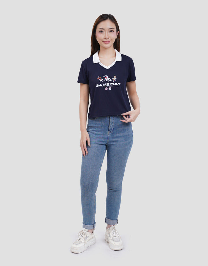 Nevada V-Neck Polymesh Looney Tunes Kaos Wanita