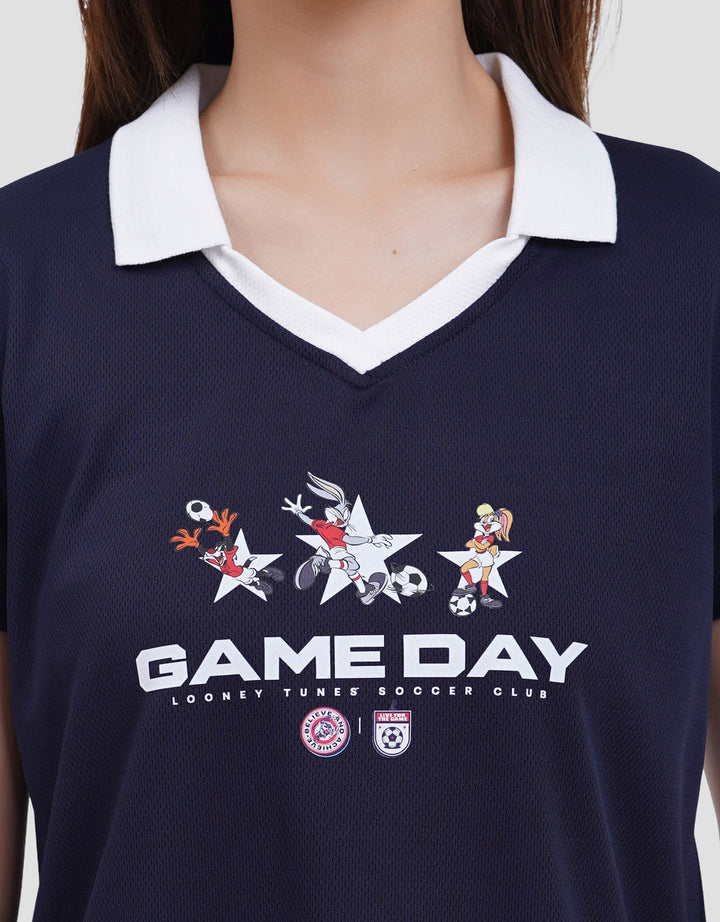 Nevada V-Neck Polymesh Looney Tunes Kaos Wanita