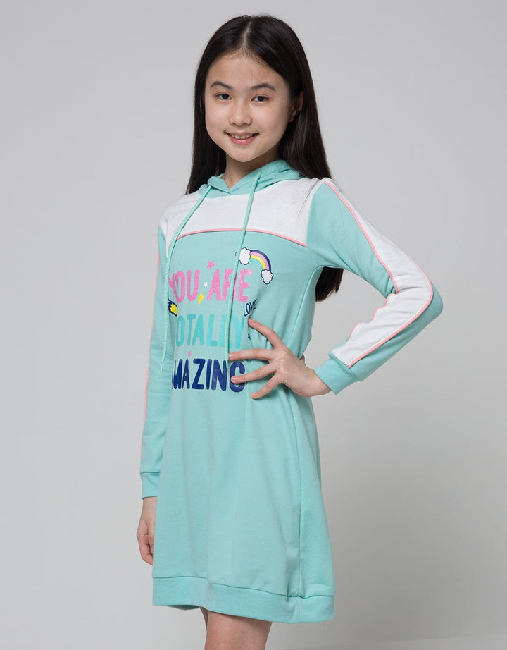 Aero Long Sleeve Midi Dress Hoodie Amazing Girl Team